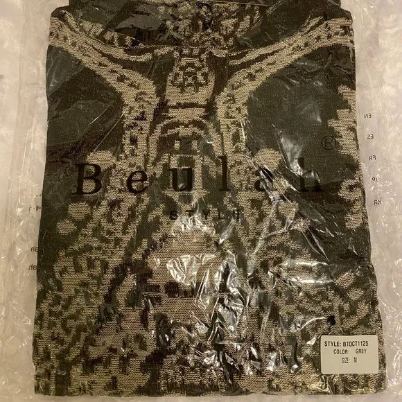 Beulah Ladies Dark & Light Gray Textured Long Sleeve Blouse - Small & Medium - Picture 10 of 10